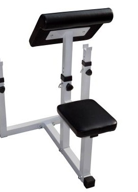 Adjustable-Preacher-Curl-Weight-Bench-Seated-Isolated-Curl-Height-Dumbbell-Bicep-BlackWhite-0-1