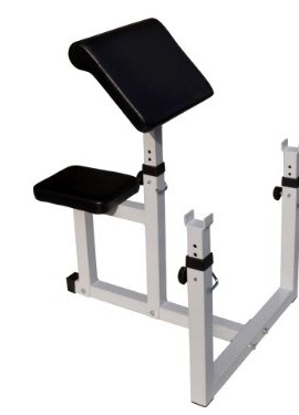 Adjustable-Preacher-Curl-Weight-Bench-Seated-Isolated-Curl-Height-Dumbbell-Bicep-BlackWhite-0