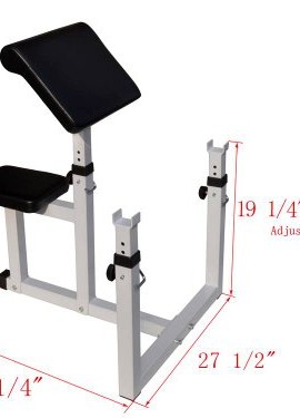 Adjustable-Preacher-Curl-Weight-Bench-Seated-Isolated-Curl-Height-Dumbbell-Bicep-BlackWhite-0-6