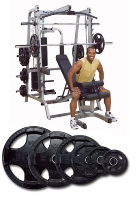 Body-Solid-Series-7-Smith-System-With-FID-Bench-And-255-lb-Rubber-Olympic-Set-0