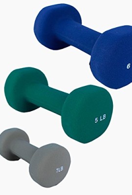 Brand-New-Hand-Weight-Neoprene-Coated-Dumbbell-Sets-5-6-7-lbs-Set-0