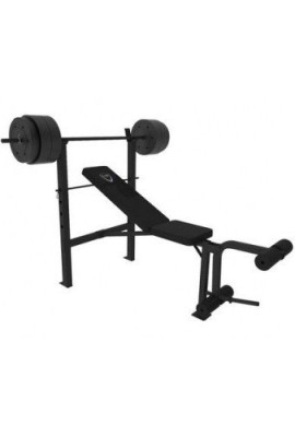 Deluxe-Weight-Bench-Press-Equipment-Including-a-100lbs-Weight-Set-Bar-Perfect-for-Home-Gym-Workouts-Also-Features-Leg-Preacher-Curl-Station-and-the-Bench-Is-Adjustable-for-Incline-Workouts-and-Regular-0