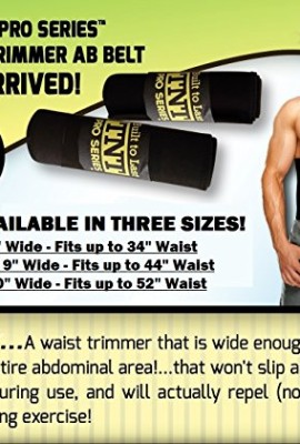 TNT-Waist-Trimmer-Ab-Belt-Stomach-Fat-Burner-Toner--Extra-Wide-to-Cover-Entire-Midsection--Uniquely-Designed-to-Repel-Sweat-Moisture-w-Anti-Slip-Grid-Technology--No-Slipping-or-Movement-of-Fabric-Prem-0-3