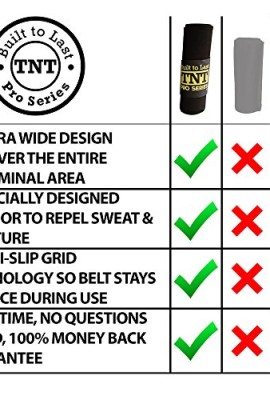 TNT-Waist-Trimmer-Ab-Belt-Stomach-Fat-Burner-Toner--Extra-Wide-to-Cover-Entire-Midsection--Uniquely-Designed-to-Repel-Sweat-Moisture-w-Anti-Slip-Grid-Technology--No-Slipping-or-Movement-of-Fabric-Prem-0-4