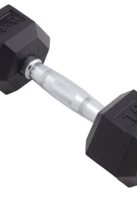 Body-Sport-Rubber-Encased-Hex-Dumbbell-10-Pound-0