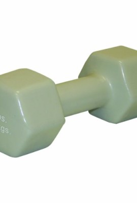 CanDo-Color-Coded-Vinyl-Coated-Iron-Dumbbell-Silver-15-Pound-0