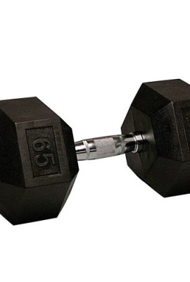 DWC-Dumbbell-Hex-Rubber-Coated-Commercial-Grade-Ergonomic-Steel-Handle-65-LB-0