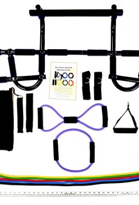 Iron-Fitness-Door-Pull-Up-Gym-Black-Extreme-Edition-with-7-Latex-Resistance-Bands-8-O-shaped-Bands-included-NEW-0