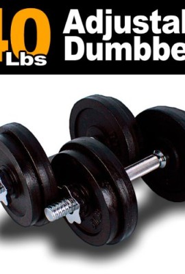 New-one-pair-of-40-50-60-105-200-Lbs-adjustable-black-paint-cast-Iron-dumbbell-kit-with-stainless-steel-handle-40-LB-0