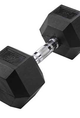 Rubber-Coated-Hex-Dumbbell-40-lb-0