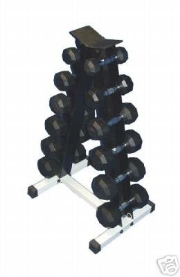 Rubber-Dumbbell-Set-3-15lb-6-Pairs-w-A-Shape-Rack-0