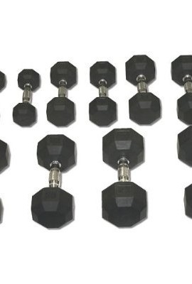 Rubber-Dumbbell-Set-8-Pairs-5-50-Lb-390-Lb-Total-w-2-Tier-Rack-Great-Gift-Set-0-0