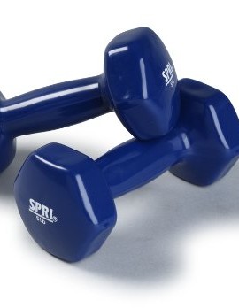 SPRI-Deluxe-Vinyl-Dumbbells-Dark-Blue-5-Pound-Set-of-2-0