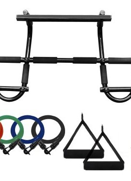 Wacces-New-Doorway-Heavy-Duty-Chin-Up-Pull-Up-Bar-With-5-Resistance-Bands-0-0