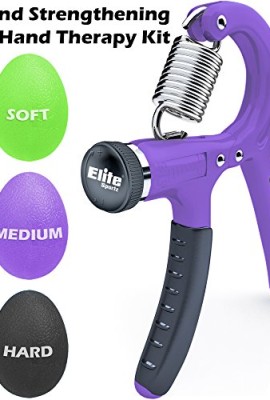 Elite-Hand-Grip-Strengthener-Including-3-Hand-Therapy-Egg-Shaped-Exercise-Balls-Improve-Your-Hand-Finger-Wrist-Fantastic-For-Hand-Rehab-Arthritis-or-for-Musicians-and-Athletes-0