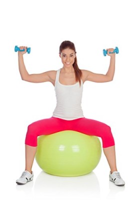 Exercise-Ball-By-Santulana-Anti-burst-Free-Pump-Stability-Ball-for-Pilates-Core-Strength-Balance-and-Fitness-Swiss-Ball-for-Physio-Sitting-Ball-for-Healthy-Posture-Low-Odor-65cm-Lime-green-0-3