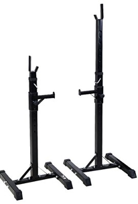 Goplus-Pair-of-Adjustable-Standard-Solid-Steel-Squat-Stands-Barbell-Free-Press-Bench-0-0