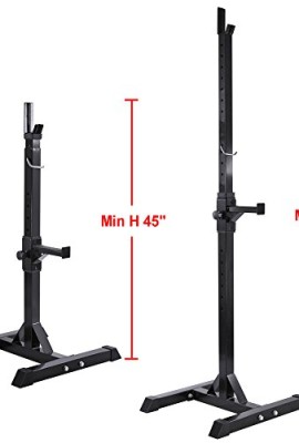 Gotobuy-Pair-of-Squat-Stands-Solid-Steel-Barbell-Free-Press-Bench-Adjustable-0-0