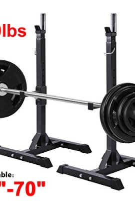 Gotobuy-Pair-of-Squat-Stands-Solid-Steel-Barbell-Free-Press-Bench-Adjustable-0