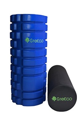 GreEco-Combo-Revolutionary-Foam-Roller-High-Density-Extra-Firm-Soft-For-for-Deep-Tissue-Muscle-Massage-Set-of-2-Navy-0