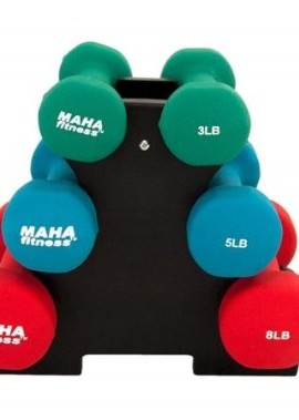 Maha-Fitness-Dumbbell-Set-with-Stand-32-Pound-0