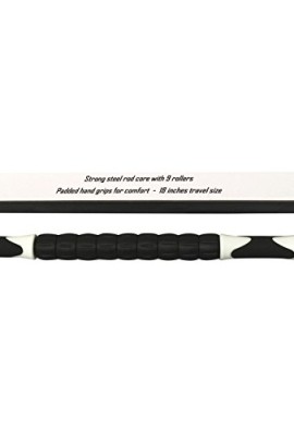 PLSports-Ultimate-Massage-Roller-Stick-with-FREE-Massage-Ball-Black-and-White-Fast-Relief-of-Tension-Knots-in-Your-Legs-Feet-Back-Shoulders-and-Neck-0-0