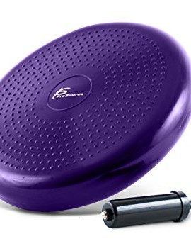 ProSource-Diameter-Core-Balance-Cushion-Exercise-Disc-Trainer-Board-with-Pump-Purple-14-Inch-0