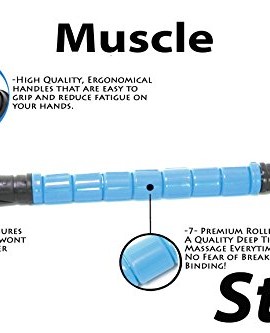 The-Muscle-Stick-18-Only-Adjustable-Handle-Massage-Roller-Better-Than-Foam-Roller-Best-Deep-Tissue-Trigger-Point-Relief-Of-Myofascial-Soreness-No-Flex-Perfect-Pressure-Guaranteed-Blue-0-0