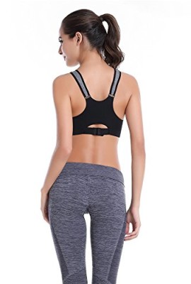 Winkeyes-Professional-Level-4-Womens-Front-Zipped-Sports-Bra-High-Impact-Strech-Racerback-Push-up-Padded-Wirefree-Adjustable-Strap-Yoga-Sports-Bra-Top-for-Running-Gym-Fitness-Training-Grey-M-0-7