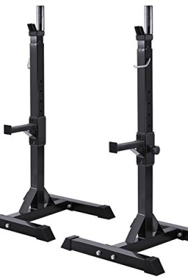 Yaheetech-Squat-Pair-of-Adjustable-Standard-Carbon-Steel-Squat-Stands-Barbell-Free-Press-Bench-0