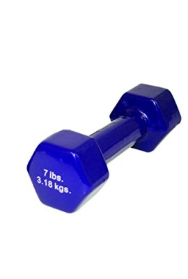 CanDo-Color-Coded-Vinyl-Coated-Iron-Dumbbell-Purple-7-Pound-0