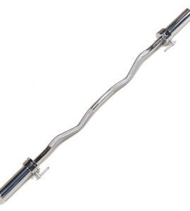 Chrome-Olympic-Curl-Bar-With-Chrome-Training-Collars-T-Bolts-0