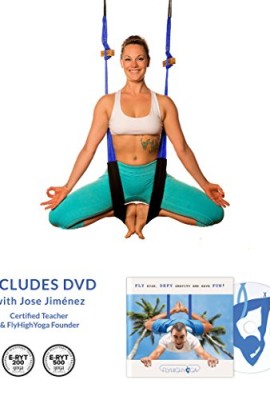 FlyHighYoga-Hanging-Belt-Blue-Educational-DVD-Yoga-SwingSlingInversion-Tool-Aerial-Yoga-Antigravity-TRX-Trapeeze-0