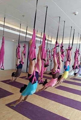 Lovess-High-Quality-Deluxe-Aerial-Yoga-HammockLarge-Bearing-Yoga-Swing-Sling-Trapeze-for-Aerial-Yoga-Inversion-ToolFlying-AntigravityPink-0-1