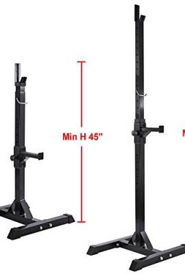 Yaheetech-Pair-of-Adjustable-Standard-Solid-Steel-Squat-Stands-Barbell-Free-Press-Bench-0-0