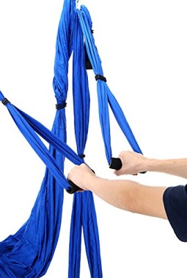 YahillTM-Deluxe-25-Yards-Elastic-Decompression-Inversion-Therapy-Anti-Gravity-Yoga-Swing-Aerial-Yoga-Hammock-Flying-Yoga-Strap-Yoga-Trapeze-Yoga-Sling-Capable-of-2000-Lb-Blue-0-5